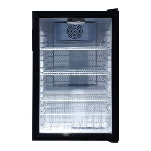 NNEDPE 130L Mini Bar Fridge Glass Door Beverage Cooler Refrigerator